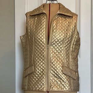 Peck & Peck Metallic Gold Vest L